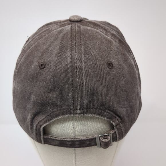 Faith Slideback Hat Brown One Size Adjustable Solid 6 Panel Vent Holes - Picture 6 of 8